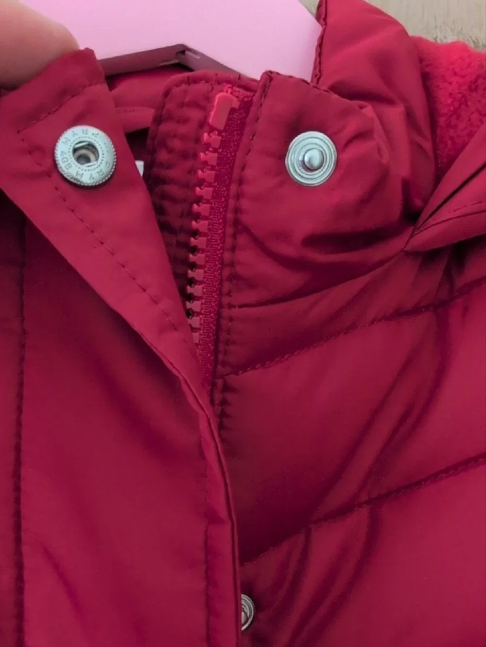 Gymboree Hooded Puffer Jacket with Faux Fur Trim - Burgundy